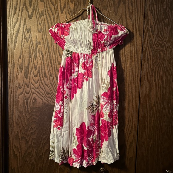 Women’s Hawaiian Flower Bandeau Halter Sundress - Picture 2 of 2